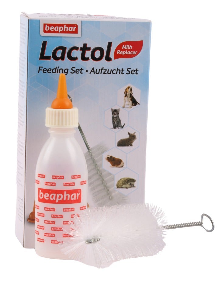 بيفار مجموعة رضاعة لاكتول للحيوانات الصغيرة وحديثة الولادة - زجاجة 35 مل، 6 رضاعات، وفرشاة واحدة - Image 2