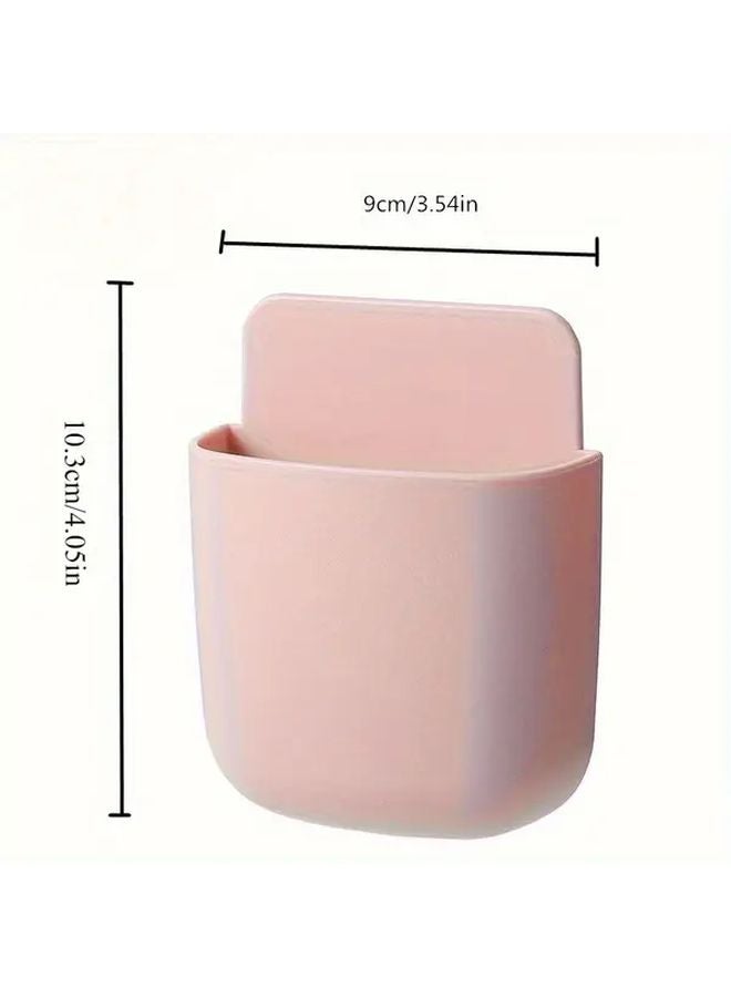 Pink Wall Mounted Storage Box Remote Control Holder No Drilling Space Saving - Image 4