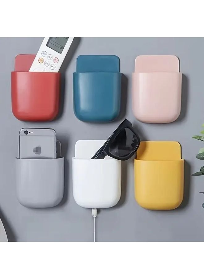 Pink Wall Mounted Storage Box Remote Control Holder No Drilling Space Saving - Image 2