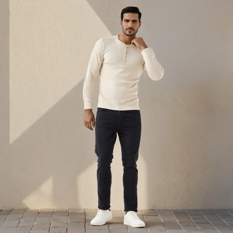 Splash FAV Regular Fit Textured T-shirt