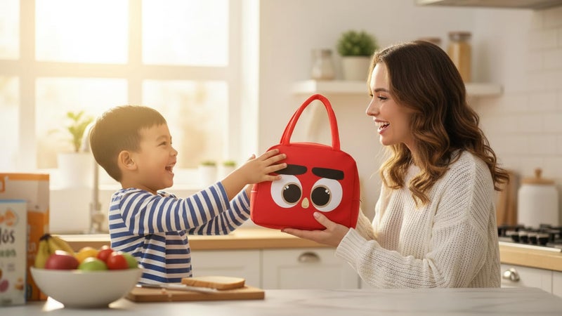 INSTABUYZ 3D Printed Hot & Cold Leak Proof Lunch Bag for Office School Kids Men & Women Storage Bag with Handle Tiffin Bag (Red Eye) - Image 2