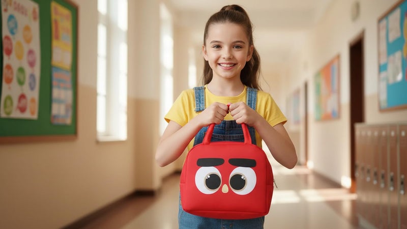 INSTABUYZ 3D Printed Hot & Cold Leak Proof Lunch Bag for Office School Kids Men & Women Storage Bag with Handle Tiffin Bag (Red Eye) - Image 4