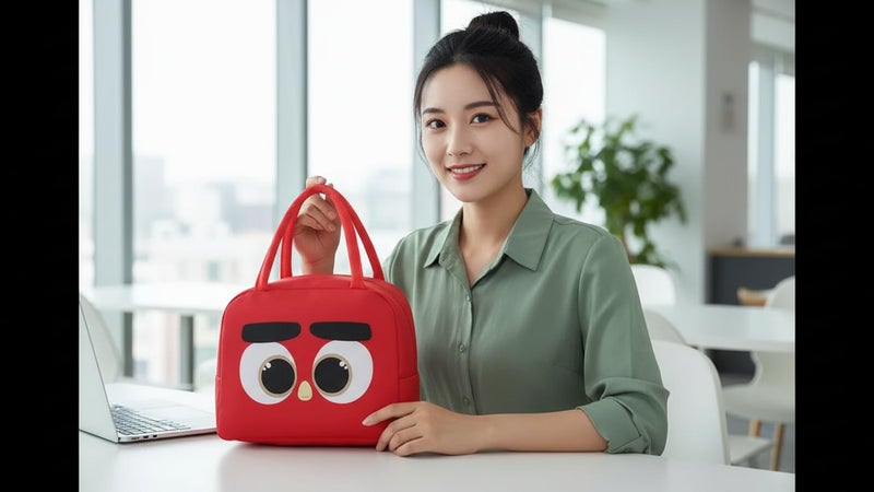 INSTABUYZ 3D Printed Hot & Cold Leak Proof Lunch Bag for Office School Kids Men & Women Storage Bag with Handle Tiffin Bag (Red Eye) - Image 3