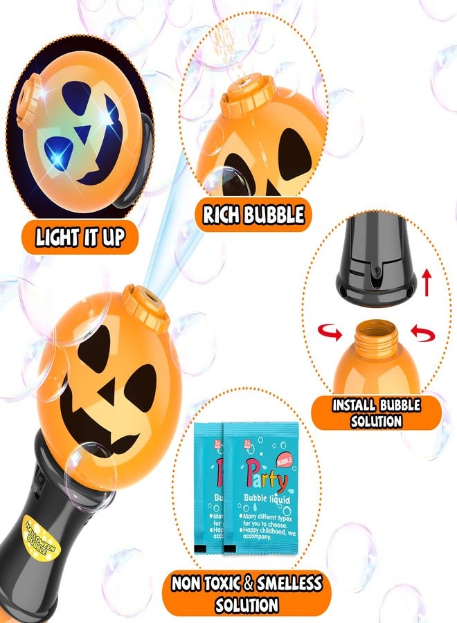 spring flower SpringFlower Halloween Toy,Bubble Blower Wand,6.7 Inch Illuminating Bubble Maker with LED Light-Up Effect for Kids,Halloween Bubble Party Favor,Pumpkin & Skull Design, 2 Pack - Image 3