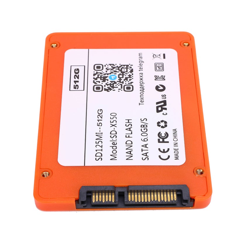 2.5 Inch Solid State Drive SATA III 6Gb/s High Speed 550MB/s Internal Hard Disk for PC Or Laptop 512G Orange - Image 3
