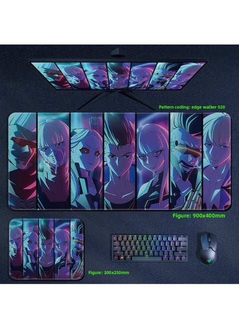 Cyberpunk Edge Walker Mouse Pad Computer Desktop Pad Lucy Edge Runner Cyberpunk 2077 Surrounding-Color:700x300x4mm-Pattern:Edge Walker 020