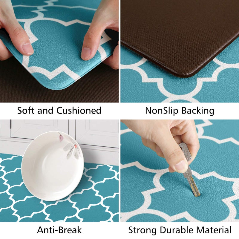KMAT Kitchen Mat [2 PCS] Cushioned Anti-Fatigue Kitchen Rug, Waterproof Non-Slip Mats and Rugs Heavy Duty PVC Ergonomic Comfort Standing Foam Mat for Kitchen, Floor Home, Office, Sink, Laundry - Image 3