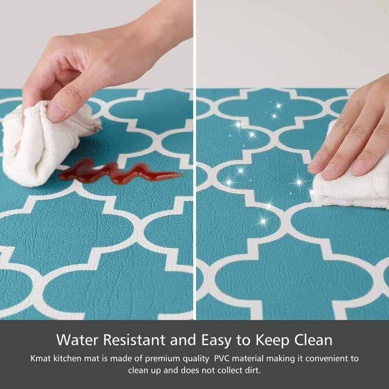 KMAT Kitchen Mat [2 PCS] Cushioned Anti-Fatigue Kitchen Rug, Waterproof Non-Slip Mats and Rugs Heavy Duty PVC Ergonomic Comfort Standing Foam Mat for Kitchen, Floor Home, Office, Sink, Laundry - Image 4