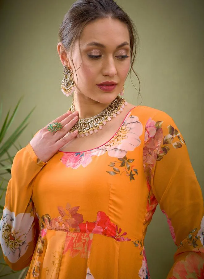 ساسافراس Floral Print Back Tie Up A-Line Kurta by Styli