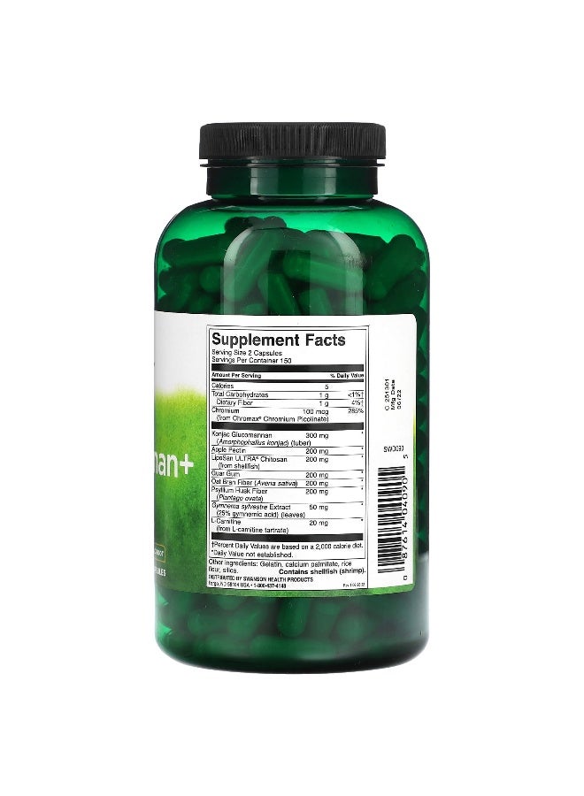 SWANSON سوانسون، جلوكو مانان+، 300 كبسولة - Image 2