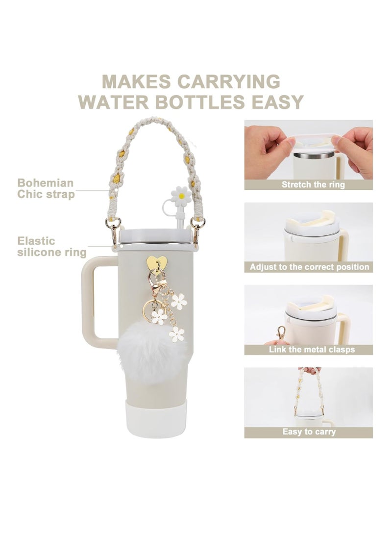 KASTWAVE Stanley Cup Accessories Set, Water Bottle Handle Strap, Siliocne Stanley Cup Boot, Stanley Charms for Stanley Cup 40oz Tumbler, Handle Charm for Stanley Tumbler - Image 2