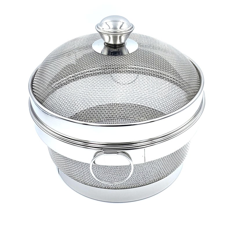 EVK® Stainless Steel Fruit Basket for Dining Table With Net Cover & Lid - Vegetable Organizer Bowl Storage/Holder for Kitchen (9 INCH) - Image 5