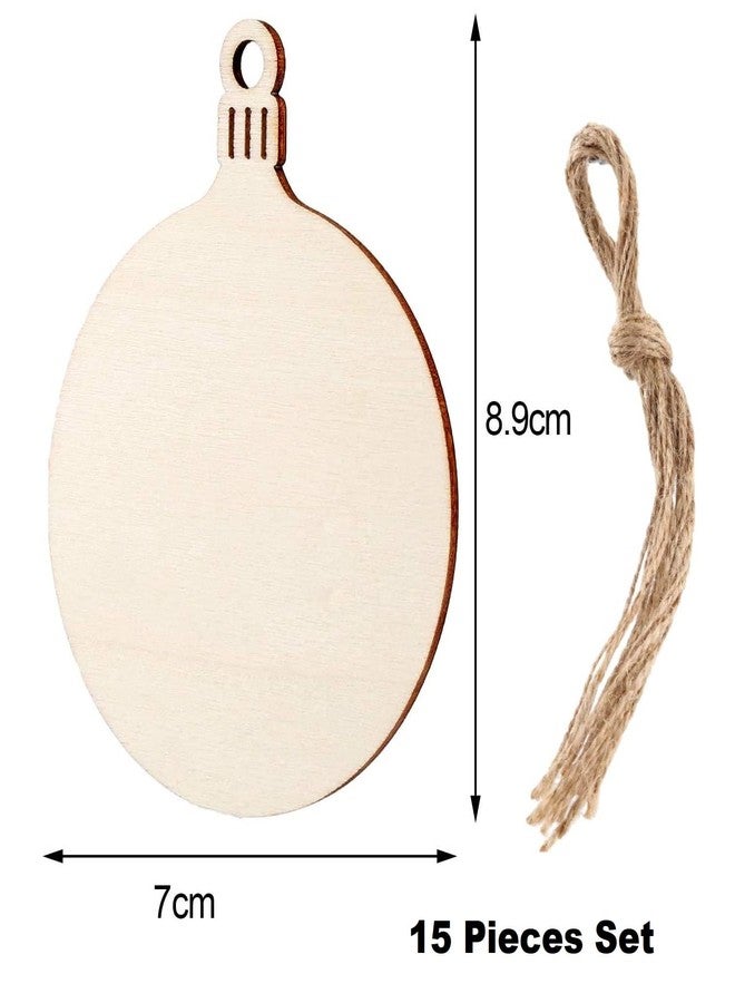 CozyCrest زينة عيد الميلاد من كوزي كريست، قطع من خشب MDF وشرائح خشبية، قطع غير مكتملة لتعليق شجرة عيد الميلاد، عناصر زينة يدوية الصنع، مثالية لأعمال عيد الميلاد والهدايا (التصميم 17) - Image 2