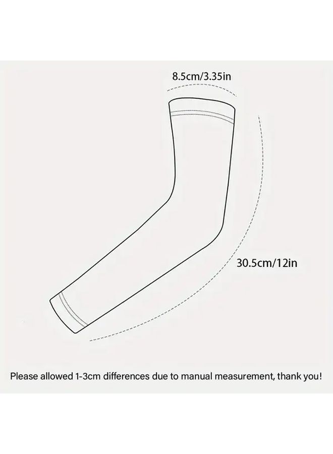 4 Pairs White Ice Silk Fiber Arm Sleeves Unisex Outdoor Sports Cycling Driving - Image 3