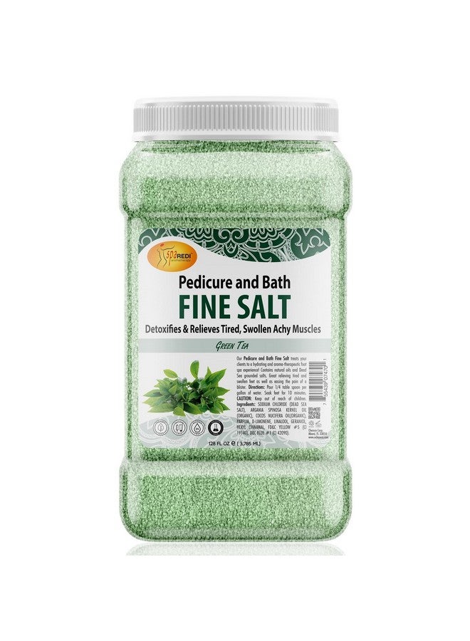 spa REDI نقع القدمين للتخلص من السموم وباديكير وملح ناعم من الشاي الأخضر 128 أونصة مصنوع من أملاح البحر الميت وزيت الأركان وزيت جوز الهند والزيوت الأساسية ينعش ويرطب وينعم البشرة. - Image 2