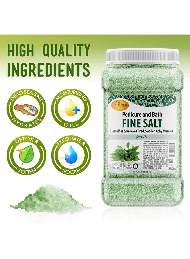 spa REDI نقع القدمين للتخلص من السموم وباديكير وملح ناعم من الشاي الأخضر 128 أونصة مصنوع من أملاح البحر الميت وزيت الأركان وزيت جوز الهند والزيوت الأساسية ينعش ويرطب وينعم البشرة. - Image 5