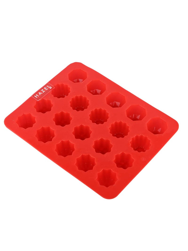 HAZEL Silicone Flower and Round Chocolate 3D DIY Homemade Candy Baking Mould, Oven Safe Food Grade Reusable, Red - Image 2
