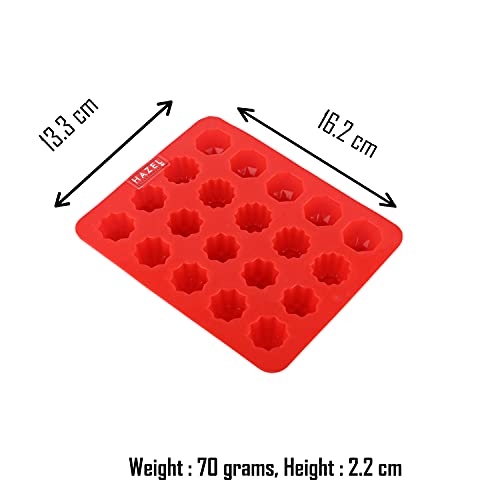 HAZEL Silicone Flower and Round Chocolate 3D DIY Homemade Candy Baking Mould, Oven Safe Food Grade Reusable, Red - Image 4