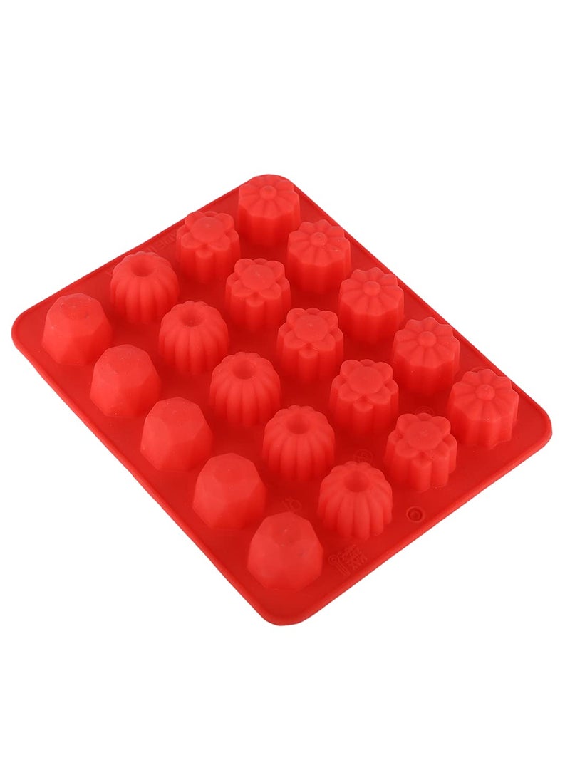 HAZEL Silicone Flower and Round Chocolate 3D DIY Homemade Candy Baking Mould, Oven Safe Food Grade Reusable, Red - Image 5