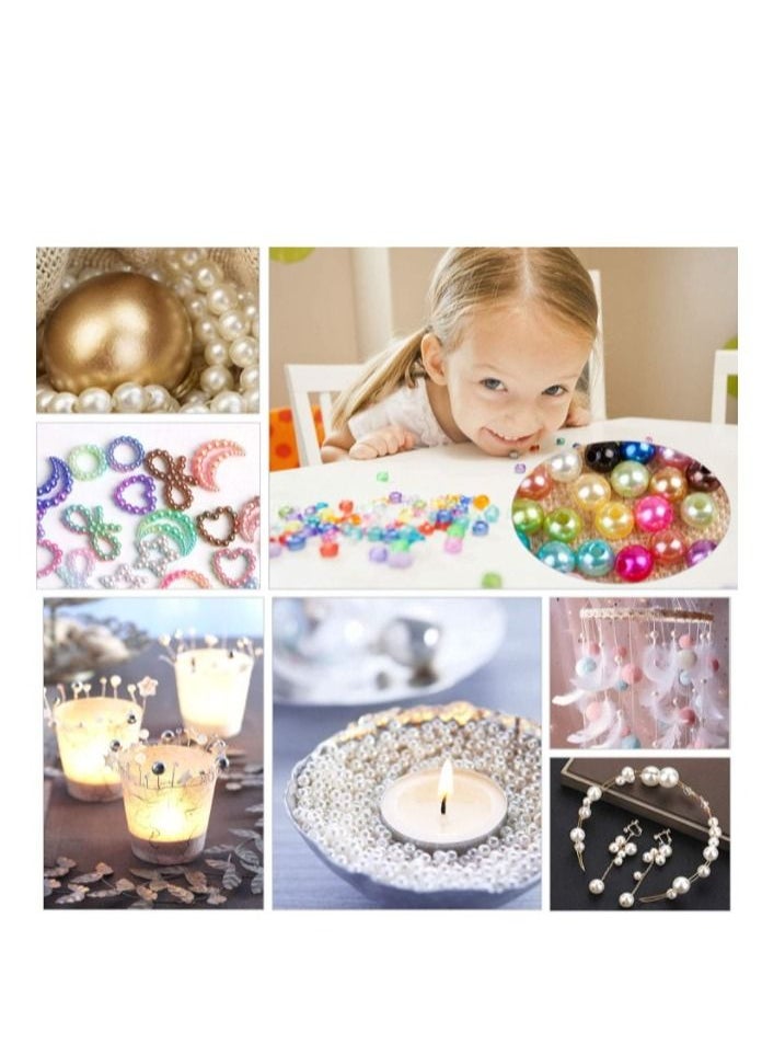 Grab Mantra - 550 Pcs 8mm Tiny Satin Luster Glass Multicolor Pearl Beads Round Loose Spacer For Jewelry Making - Image 1
