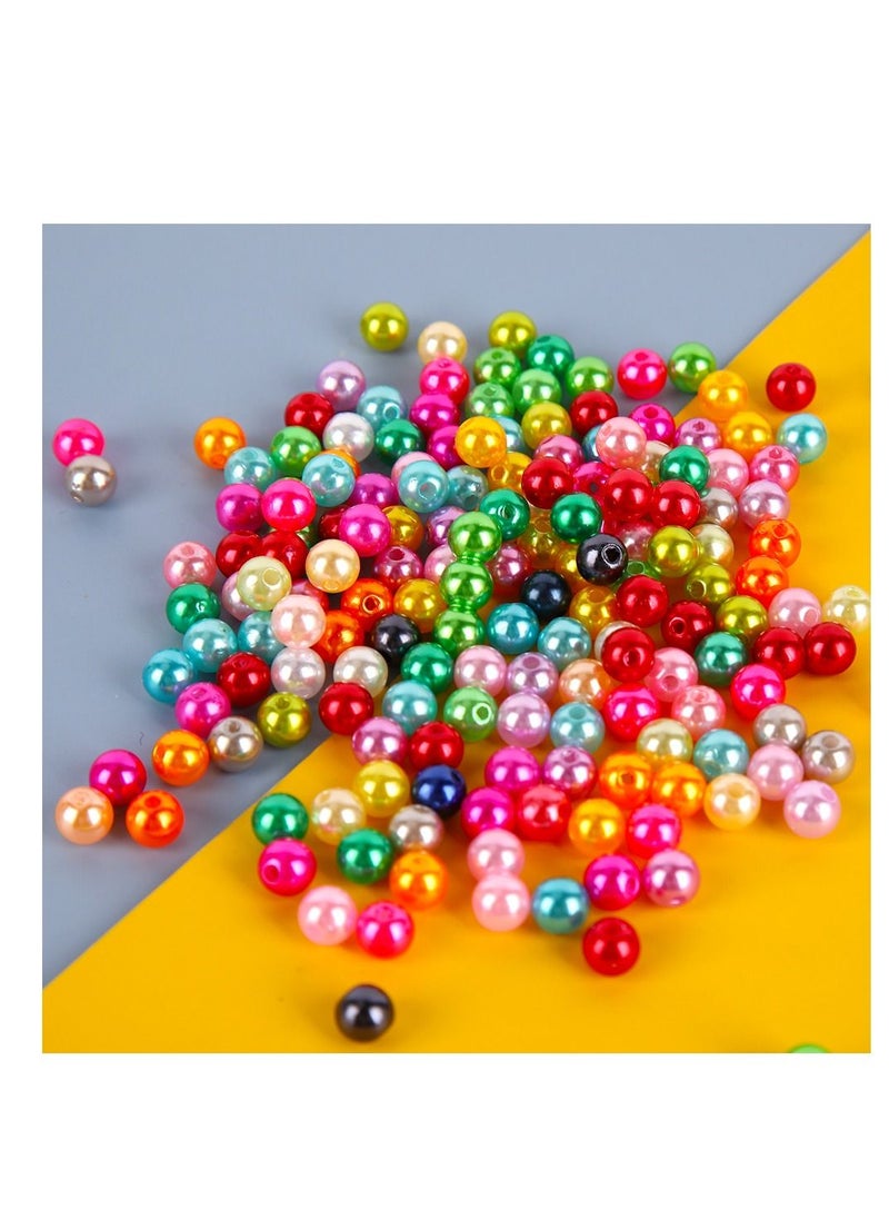 Grab Mantra - 550 Pcs 8mm Tiny Satin Luster Glass Multicolor Pearl Beads Round Loose Spacer For Jewelry Making - Image 1