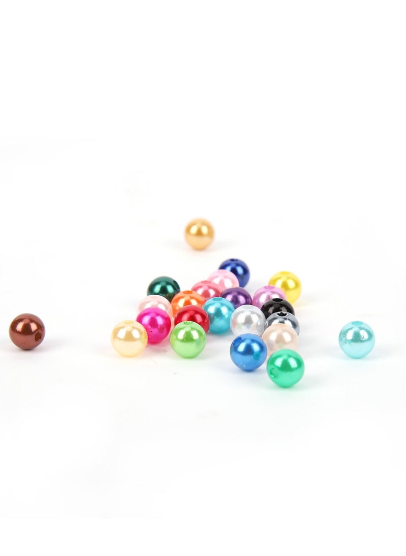Grab Mantra - 550 Pcs 8mm Tiny Satin Luster Glass Multicolor Pearl Beads Round Loose Spacer For Jewelry Making - Image 1
