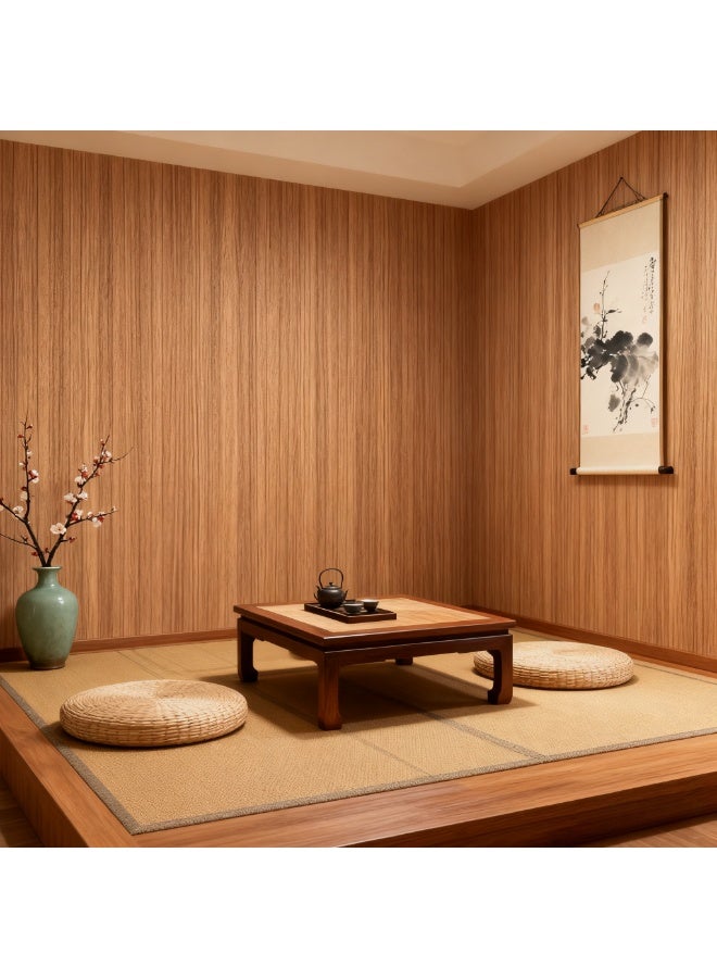 45cm*10m Pear Wood Grain Wallpaper, Decorative Wallpaper, Self-Adhesive Wallpaper, Background Wallpaper, Renovation Wallpaper, Waterproof and Oil-Resistant Large-Size Home and Hotel Decorative Wallpaper - Image 3