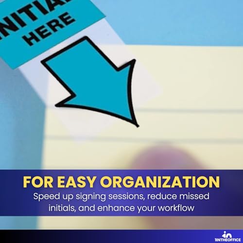 1InTheOffice Initial Here Flags – Blue Arrow Sticker Tabs, Self-Adhesive Initial Here Tabs & Sticky Tabs, Initial Stickers, 200-Pack - Image 5