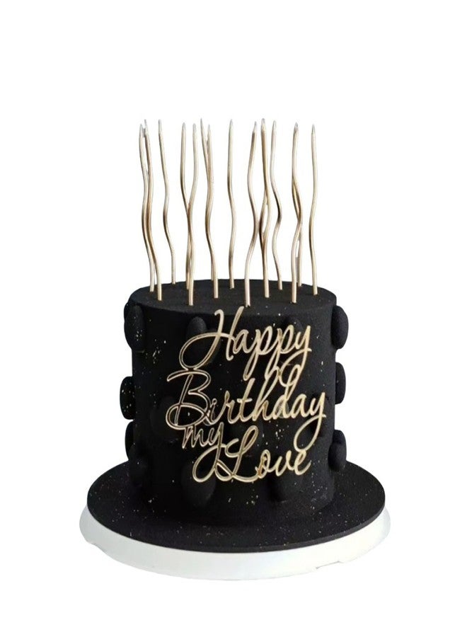 RAUMAXE Happy Birthday My Love Cake Topper - Gold Accrylic My Love Birthday Party Cake Decoration Supply for Lover Cake topper for Wife, Husband, Children or Parent - Image 4