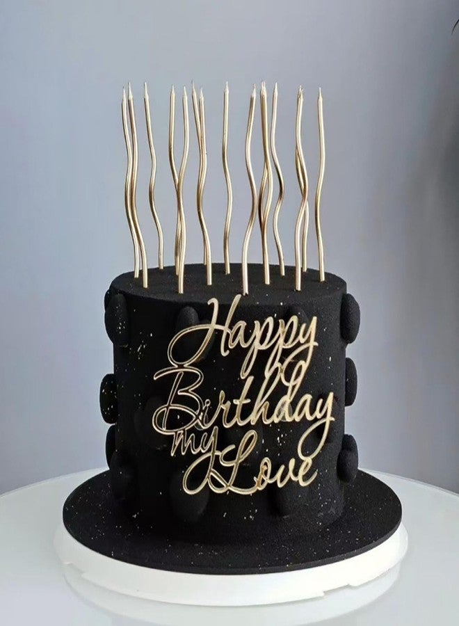 RAUMAXE Happy Birthday My Love Cake Topper - Gold Accrylic My Love Birthday Party Cake Decoration Supply for Lover Cake topper for Wife, Husband, Children or Parent - Image 1