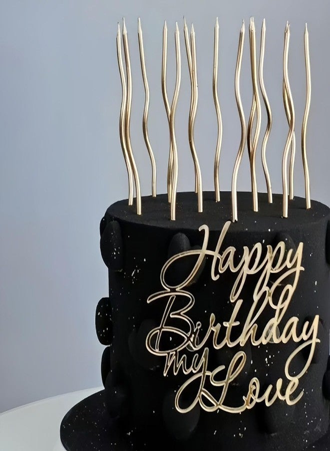 RAUMAXE Happy Birthday My Love Cake Topper - Gold Accrylic My Love Birthday Party Cake Decoration Supply for Lover Cake topper for Wife, Husband, Children or Parent - Image 5