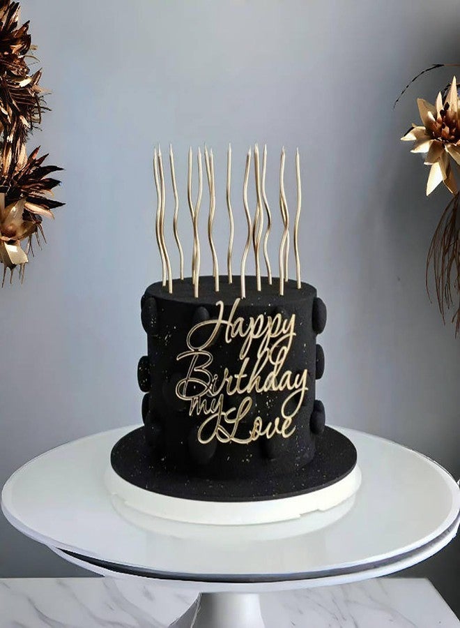 RAUMAXE Happy Birthday My Love Cake Topper - Gold Accrylic My Love Birthday Party Cake Decoration Supply for Lover Cake topper for Wife, Husband, Children or Parent - Image 3