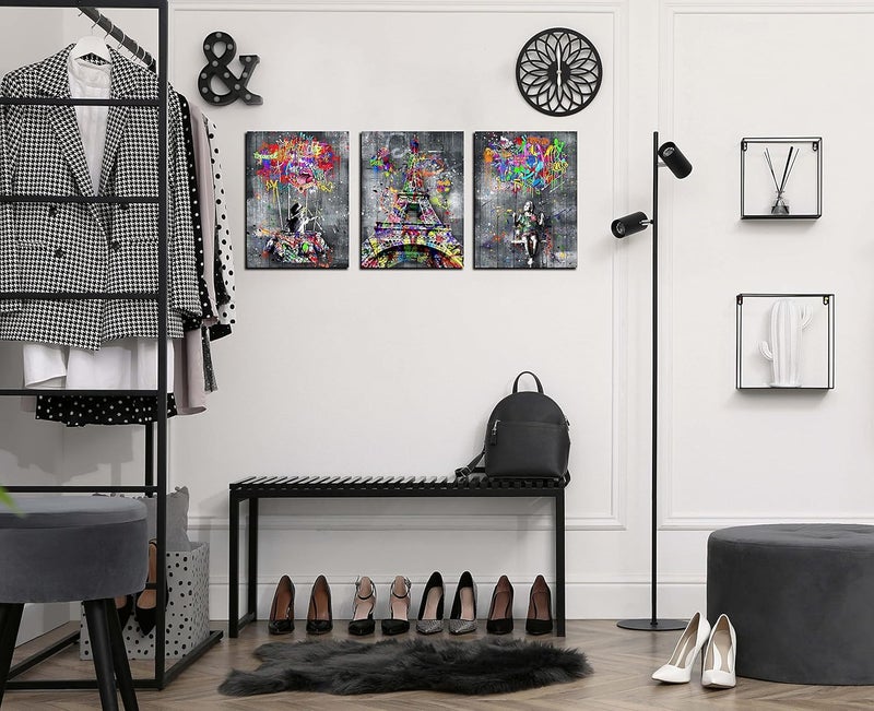 SIXTTART Banksy 3 Piece Canvas Wall Art - Image 5