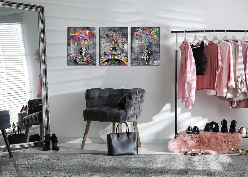 SIXTTART Banksy 3 Piece Canvas Wall Art - Image 2