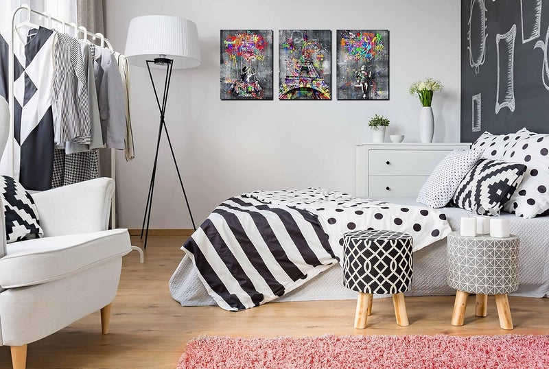 SIXTTART Banksy 3 Piece Canvas Wall Art - Image 3