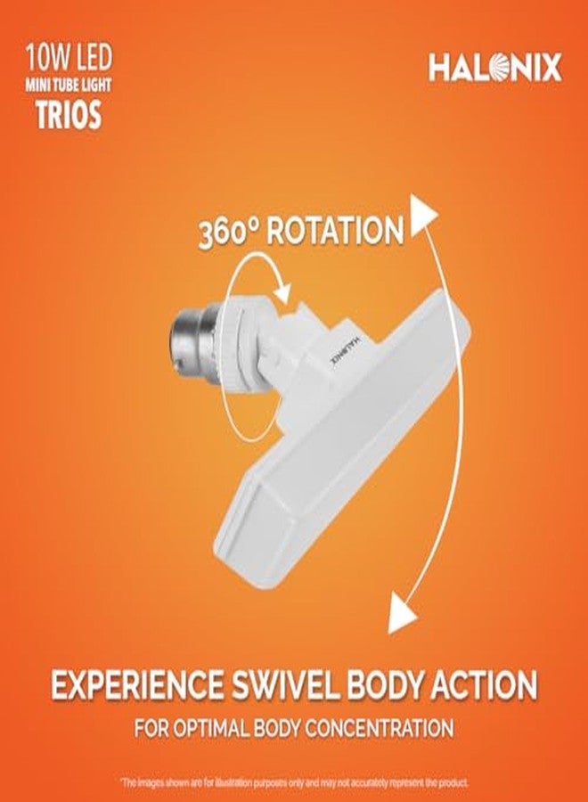 Halonix 10 Watts Trio 3-in-1 color B22d LED bulb Mini tube Light| Color- White, Off White, Yellow | Switch on-Switch off to change color| Pack of 3 - Image 3