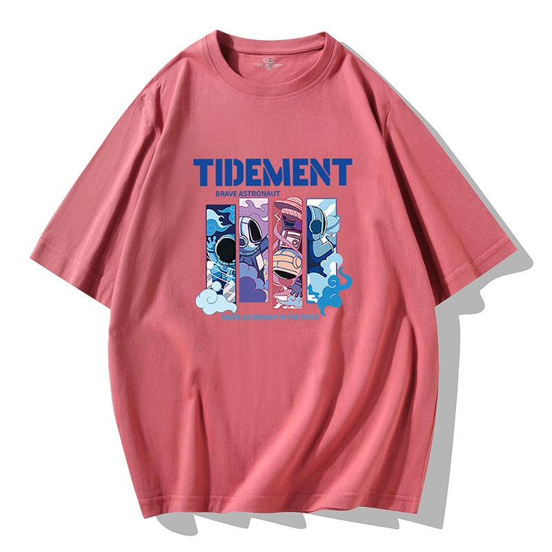 2025 Summer Short-Sleeved T-Shirt Men'S Korean Style Ins Printed Cotton Bottoming Shirt Trbottomy Brand Round Neck Half-Sleeved T-Shirt Men'S T - Image 1
