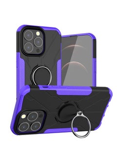 Generic Case Cover For iPhone 13 mini Armor Bear Shockproof PC + TPU Protective Case with Ring Holder  Purple 