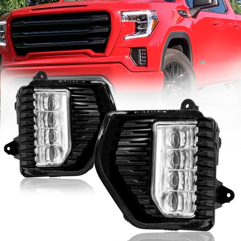 SINYATO INDUST LED Fog Lights for 2019 2020 2021 2022 GMC Sierra Bumer Driving Fog Lamps Assembly Replacement DOT Certified 1 pair