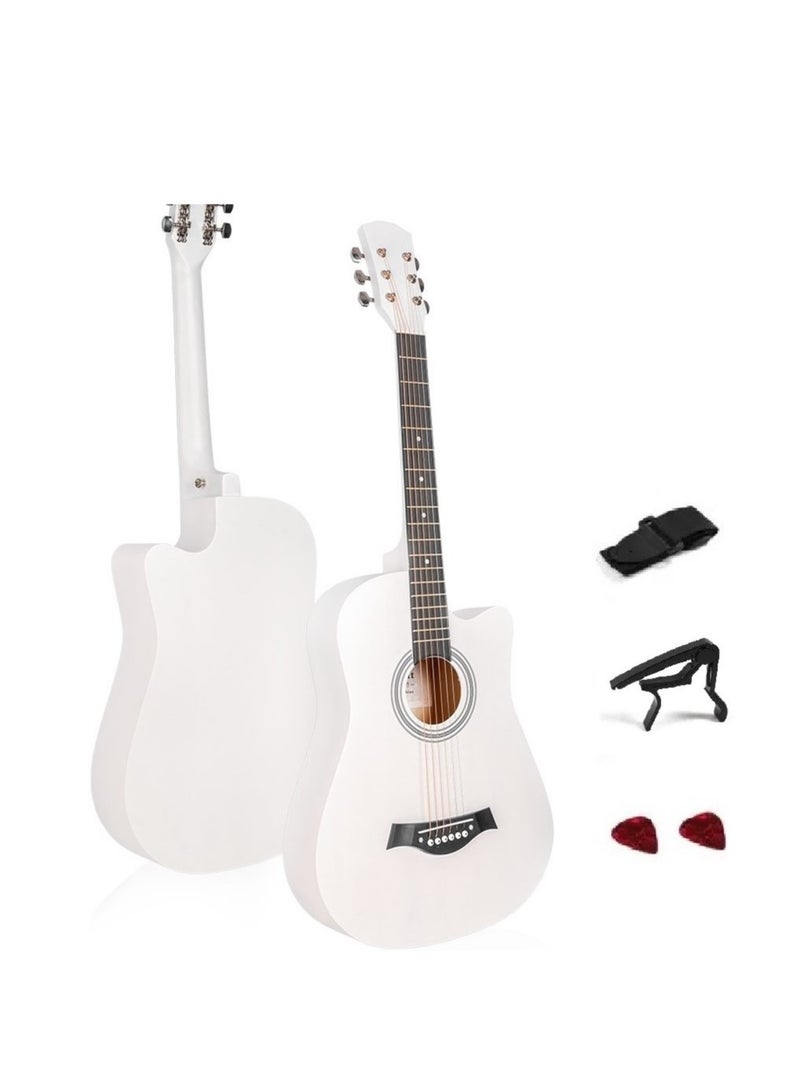 Megarya Acoustic guitar MegArya 38 inch  with strap ,capo and picks - Image 1