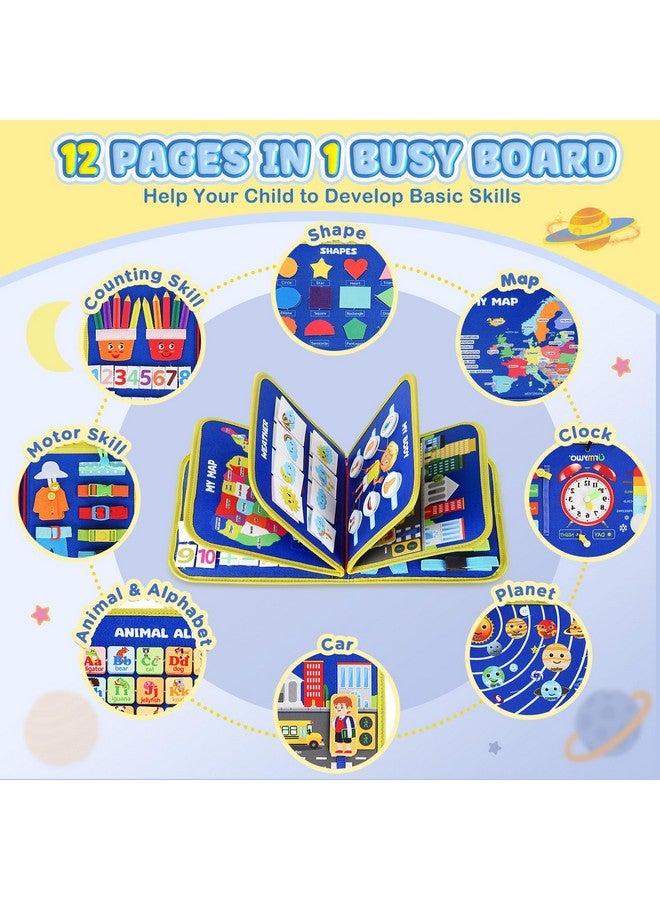 URMYWO Busy Board - Montessori Toys for 1 2 3 4 Year Old, Busy Book Toddler Activities with Fine Motor Skills, Autism Sensory Toys Gifts for Boys Girls, Travel Toys for Road Trip Plane Car - Image 2