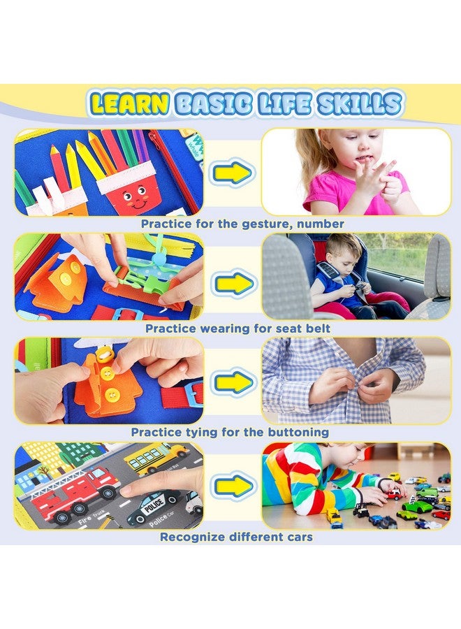 URMYWO Busy Board - Montessori Toys for 1 2 3 4 Year Old, Busy Book Toddler Activities with Fine Motor Skills, Autism Sensory Toys Gifts for Boys Girls, Travel Toys for Road Trip Plane Car - Image 3