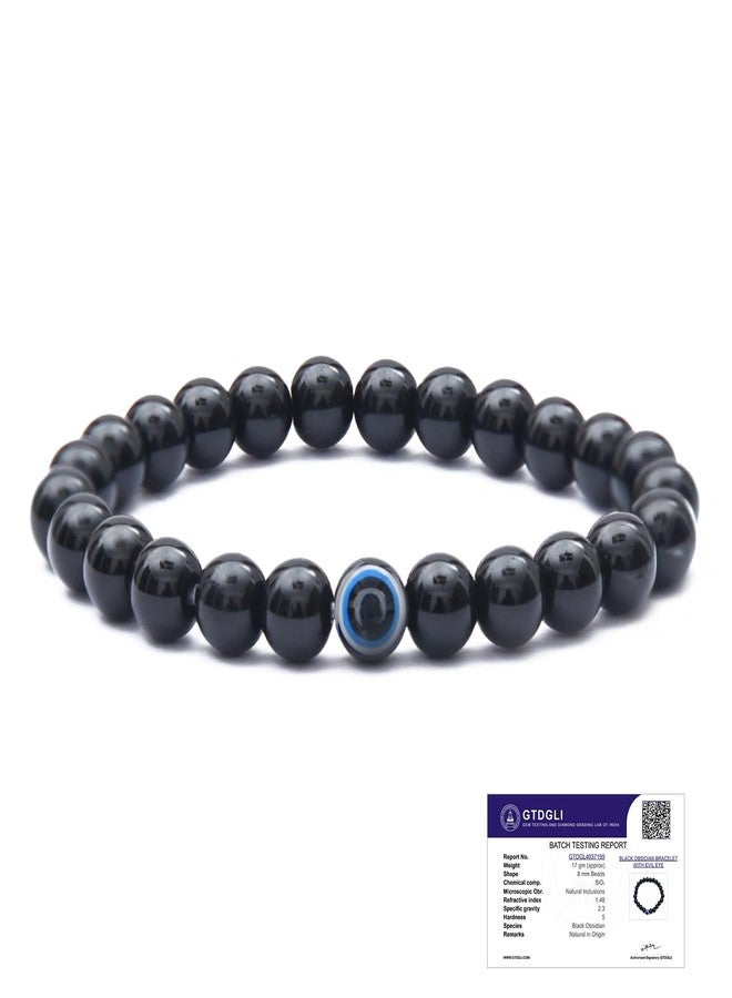 Astrotalk Evil Eye Bracelet with Black Obsidian | Good Luck Charm for Positive Energy & Protection from Negativity | Evil Eye Bracelet for Man & Woman | Gift for Man & Woman - Image 1