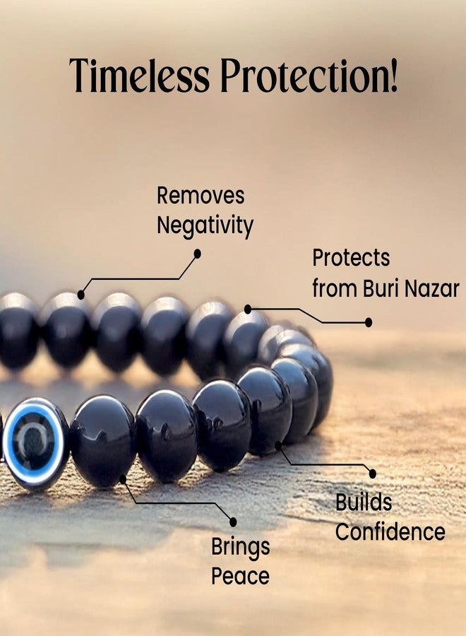 Astrotalk Evil Eye Bracelet with Black Obsidian | Good Luck Charm for Positive Energy & Protection from Negativity | Evil Eye Bracelet for Man & Woman | Gift for Man & Woman - Image 3