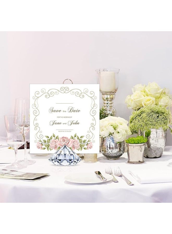 واي جيه 24 حزمة الماس مكان بطاقة حاملي المشارف ، الاكريليك كريستال الجدول بطاقة تقف لحفل الزفاف ، زينة الحفلات ، استحمام الطفل ، زينة الجدول واضحة - Image 4