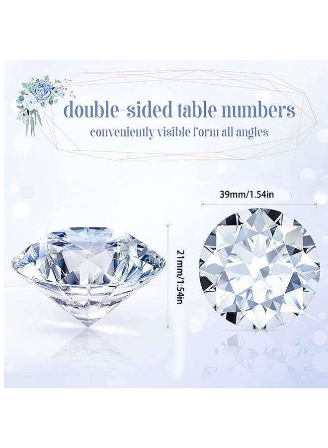 واي جيه 24 حزمة الماس مكان بطاقة حاملي المشارف ، الاكريليك كريستال الجدول بطاقة تقف لحفل الزفاف ، زينة الحفلات ، استحمام الطفل ، زينة الجدول واضحة - Image 2