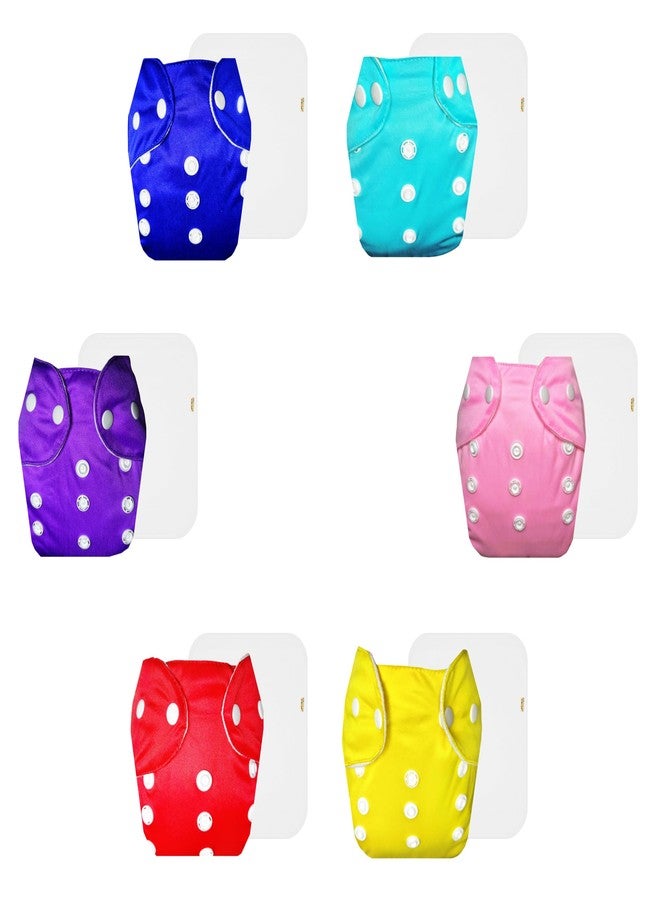 Dumbledo Lite Cloth Diaper with Cotton Insert (Pack of 6) | Dry Feel and Comfortable | Leakproof | Adjustable Snaps | Perfect for Indian Summers | 3 Months - 2 Years | Unisex Baby - Image 1