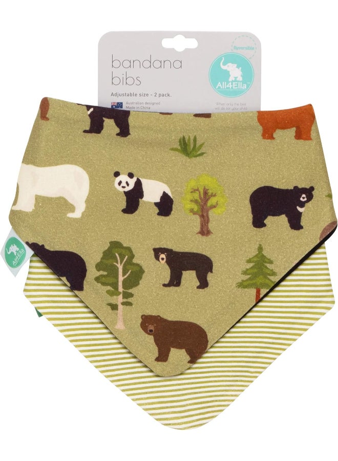 All4Ella Bandana Bibs 2 Pack - Bears