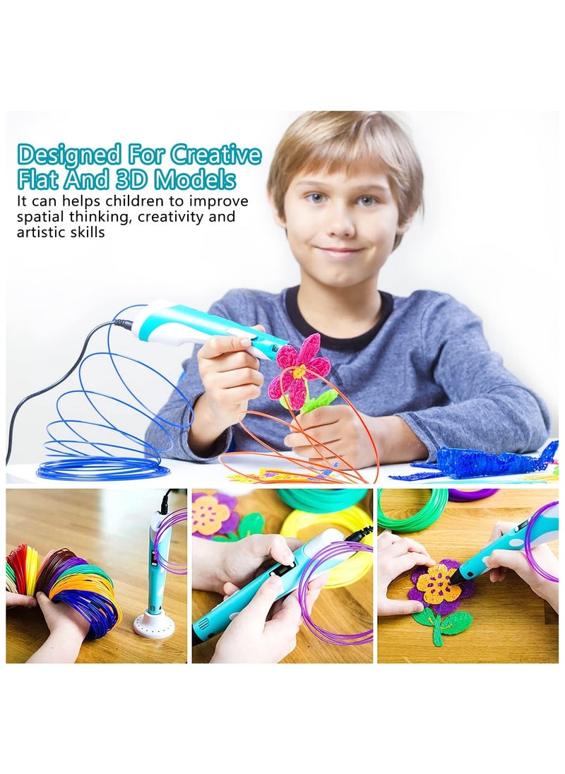 DubaiGallery 3D Pen for Kids, 3D Printing Pen Kit with Portable Bag＆150 Feet 15 Color PLA Filament Refill, stylo Impression 3D Enfant 3D Printer Pen, 3D Drawing Pens Doodler 3D Craft Set Toy Gift  - Image 4