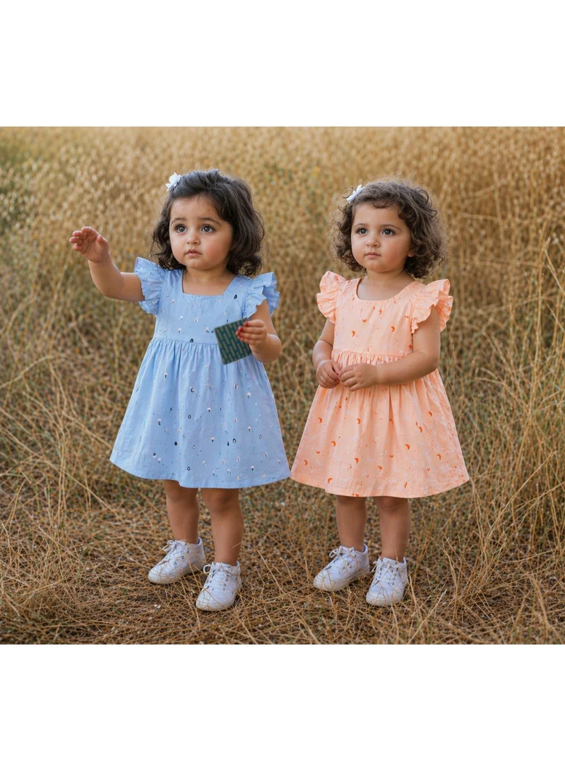 لؤي فستان بناتي للأطفال مصنوع من 100% بامبو فائق النعومة (عبوة من قطعتين) – فستان صيفي بأكمام مكشكشة، خفيف ومناسب للبشرة الحساسة، بألوان احتفالية للرضع والأطفال